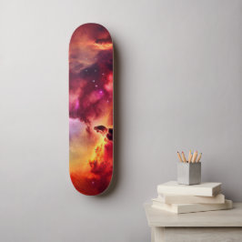Cosmos Space Sky Roter Nebel Skateboard