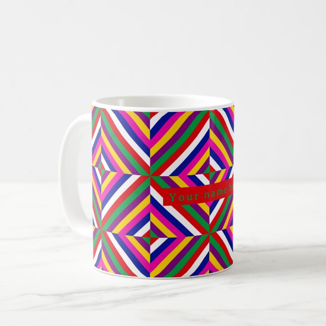 Cosmos-unendliche Personalisierte Tasse - Grün/Rot (Vorderseite Links)