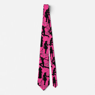 Cosplay Anime action pattern.w B Pink BG Krawatte