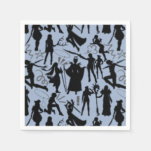 Cosplay Anime action pattern.w L Blue BG Serviette