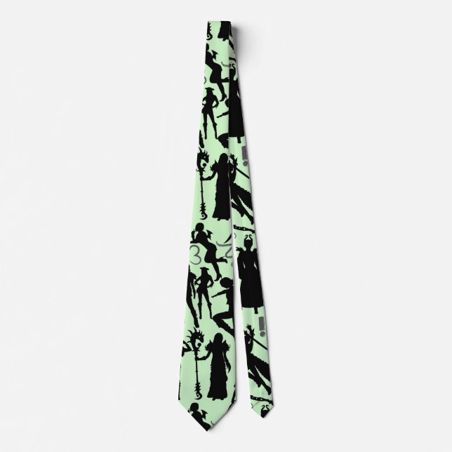 Cosplay Anime action pattern.w L Green BG Krawatte (Vorderseite)