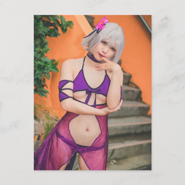 Cosplay Anime Hübsches asiatisches Foto  Postkarte (Vorderseite)