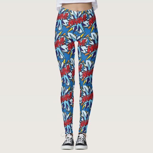 Cosplay Comic Buch Pop Art WHAM! Leggings (Vorderseite)