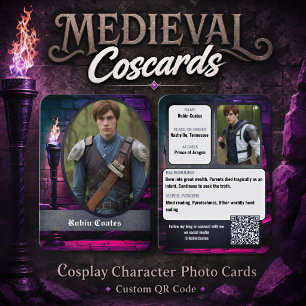 Cosplay Fantasy Médiéval Cartes de Cos Code QR