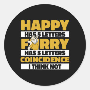 Cosplay Happy Fursona Furries Furry Fandom Runder Aufkleber