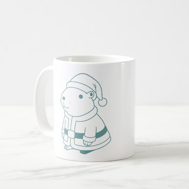 Cosplay-Weihnachtsmann Capybara Kaffeetasse (Vorderseite Links)