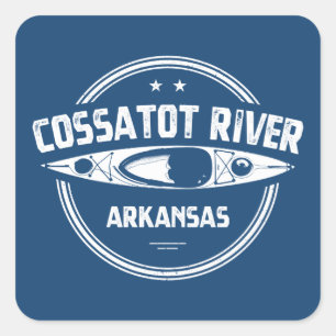 Cossatot River Arkansas Kayaking Quadratischer Aufkleber