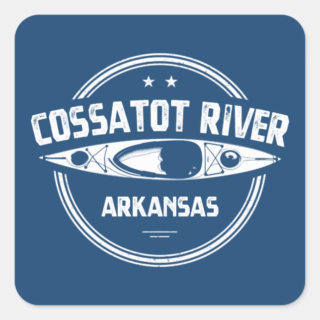 Cossatot River Arkansas Kayaking Quadratischer Aufkleber (Vorderseite)