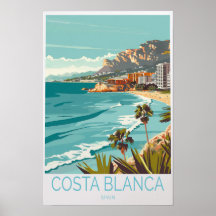 Costa Blanca Spanien Reiseplakat, Spanien Costa Bl