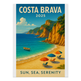 Costa Brava Küste Spanien Kunst Poster