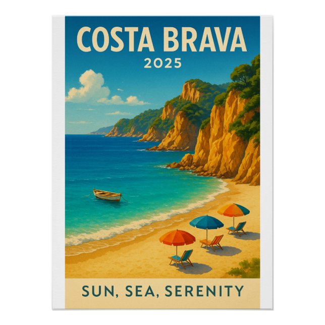 Costa Brava Küste Spanien Kunst Poster (Vorderseite)