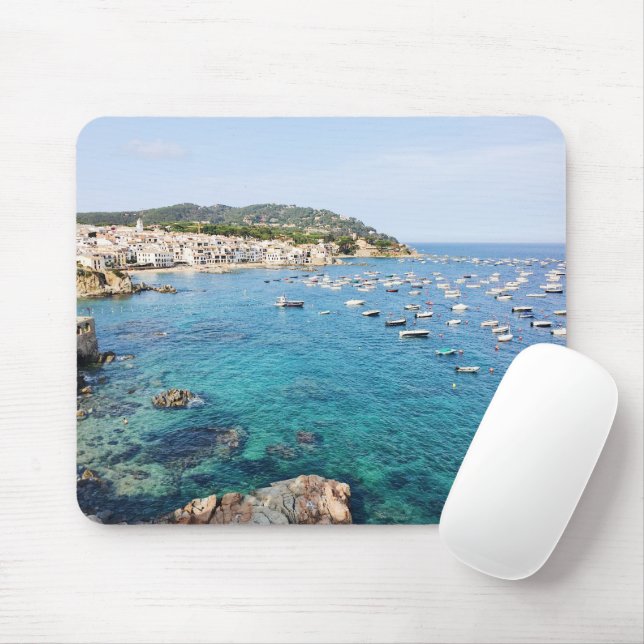 Costa Brava Spanien Landschaftliches Blue Ocean Re Mousepad (Mit Mouse)