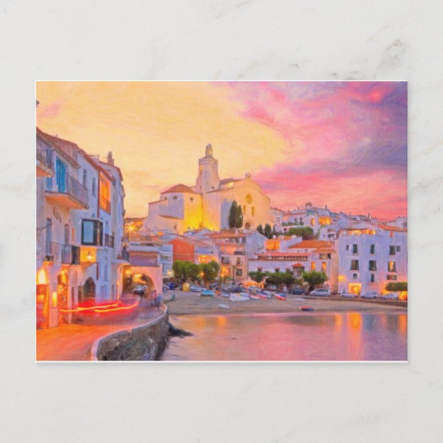 costa brava spanien pastell postkarte (Vorderseite)