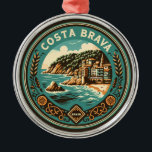 Costa Brava Spanien Reisen Art Abzeichen Ornament Aus Metall<br><div class="desc">Costa Brava retro Vektor Reise Design. Die Costa Brava ist eine Küstenregion Kataloniens im Nordosten Spaniens.</div>