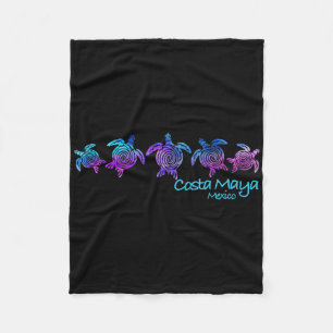 Costa Maya Beach Design _ Tribal Turtle Geschenk Fleecedecke