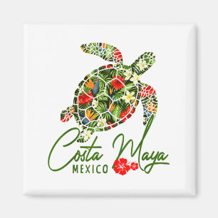 Costa Maya Mexico Meeresschildkröte Trocal Hibisku Magnet