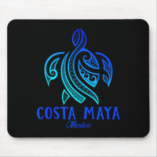 Costa Maya Mexiko Meeresschildkröte Tie Dye Hibisk Mousepad