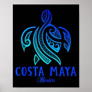 Costa Maya Mexiko Meeresschildkröte Tie Dye Hibisk Poster