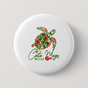 Costa Maya Mexiko Meeresschildkröte Tropischer Hib Button