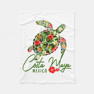 Costa Maya Mexiko Meeresschildkröte Tropischer Hib Fleecedecke