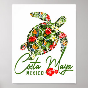 Costa Maya Mexiko Meeresschildkröte Tropischer Hib Poster