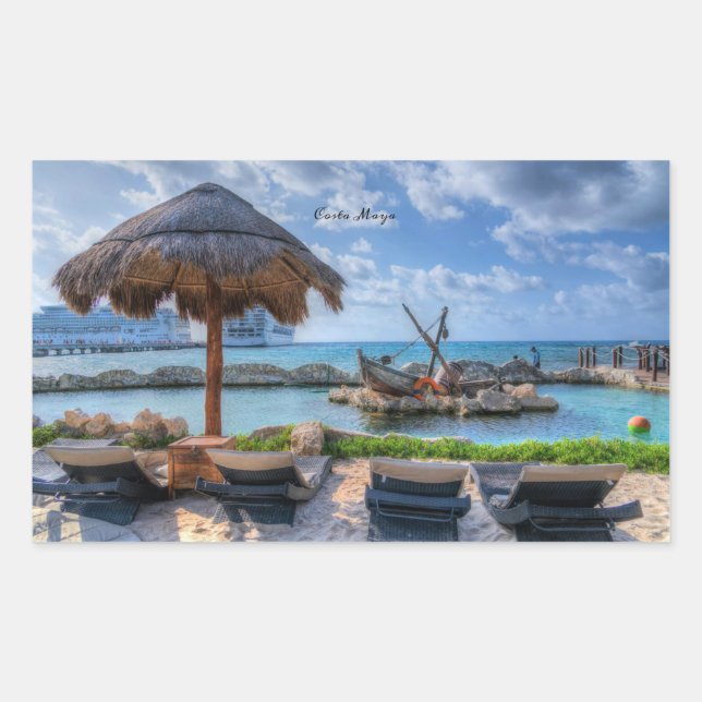 Costa Maya, Mexiko Rechteckiger Aufkleber (Vorderseite)