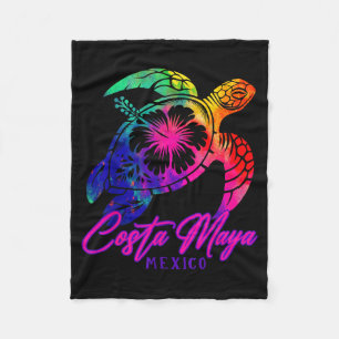 Costa Maya Mexiko Tie Dye Meeresschildkröte Hibisk Fleecedecke