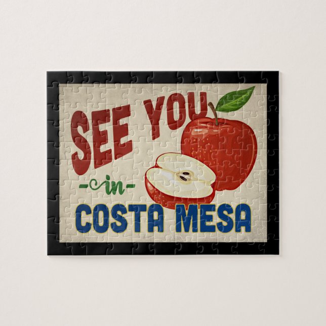 Costa Mesa California Apple - Vintage Travel (Horizontal)