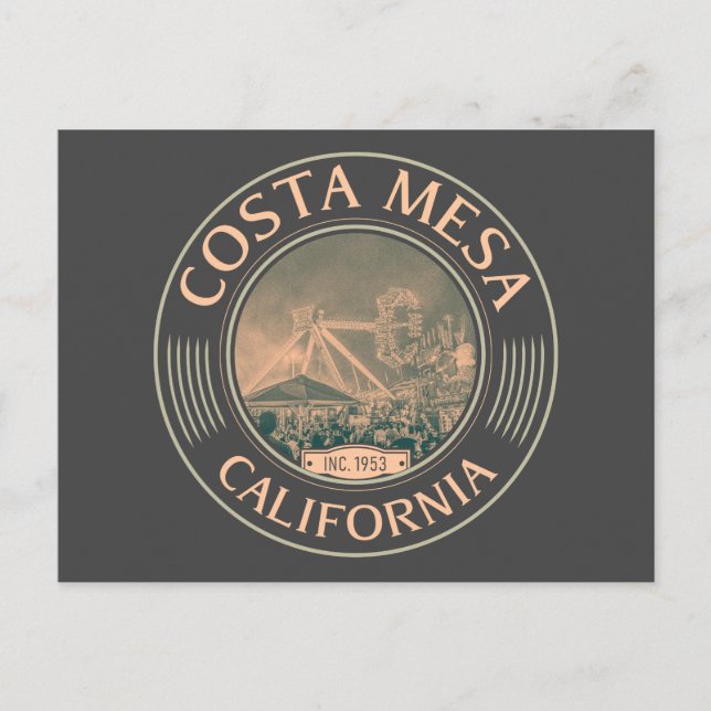 COSTA MESA ORANGE KALIFORNIA - STADT COSTA MESA POSTKARTE (Vorderseite)