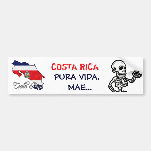 Costa Rica Autoaufkleber - besonders angefertigt (Vorne)