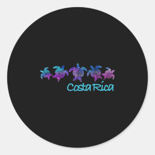 Costa Rica Beach Design _ Tribal Turtle Geschenk Runder Aufkleber