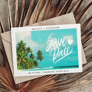 Costa Rica Beach Hochzeit in Urlaubsort Save the D Date