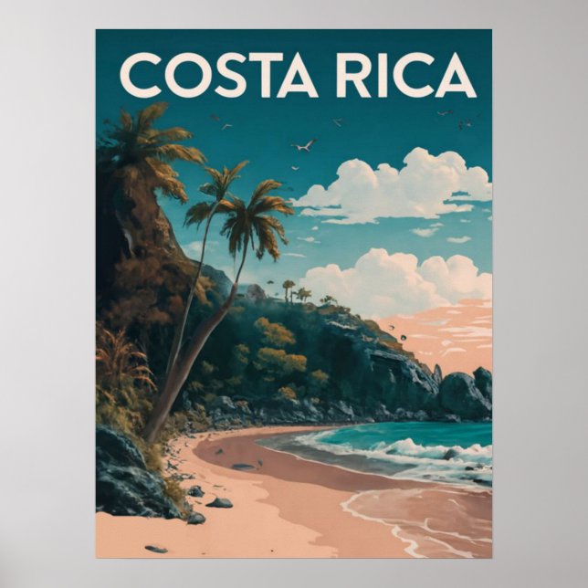 Costa Rica Beach Pura Vida Poster (Vorne)