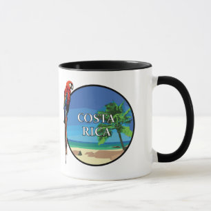 Costa Rica - Black 11 oz Ringer Tasse