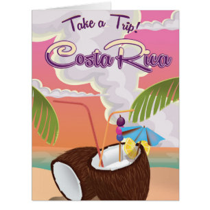 costa Rica Cartoon Reiseplakat.