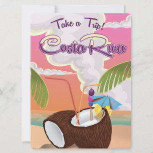 Costa Rica Cartoon-Reiseplakat. Einladung