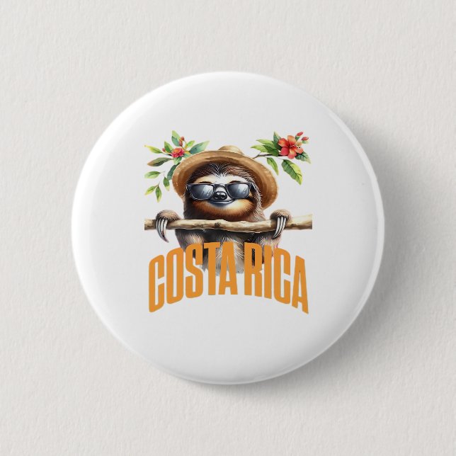 Costa Rica cooler, klassischer T - Shirt Button (Vorderseite)