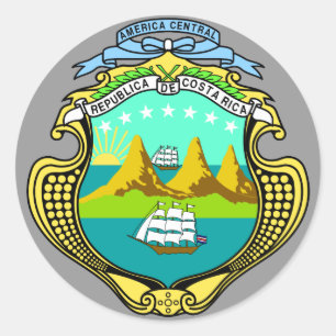 Costa Rica Emblem Runder Aufkleber