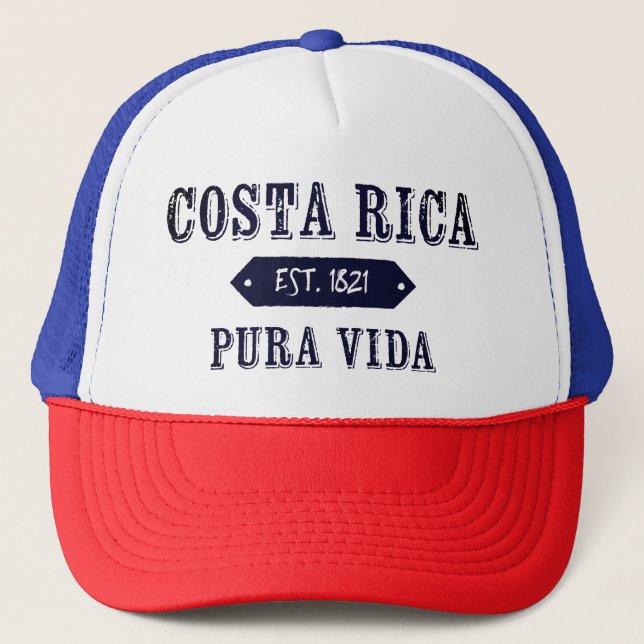 Costa Rica Est. 1821 Pura Vida Hat Truckerkappe (Vorderseite)