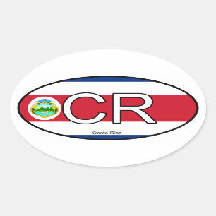 Costa Rica-Euro-Aufkleber Ovaler Aufkleber