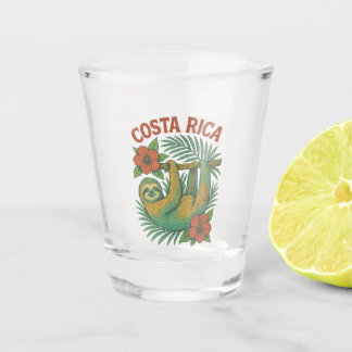 Costa Rica Farbiger Tropischer Faultier Schnapsglas