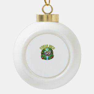 Costa Rica Faultier - Tropischer Regenwald Wasserf Keramik Kugel-Ornament