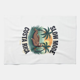 Costa Rica Faultier Vintage Urlaubsshirt Geschirrtuch