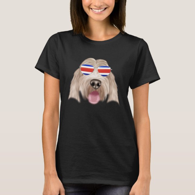 Costa Rica Flag Grand Basset Griffon Vendeen Dog T T-Shirt (Vorderseite)
