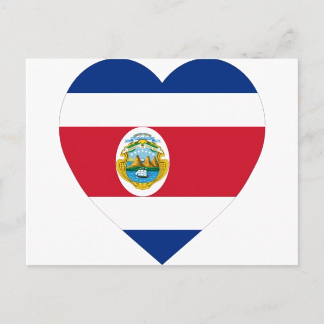 Costa Rica Flag Herz Postkarte (Vorderseite)