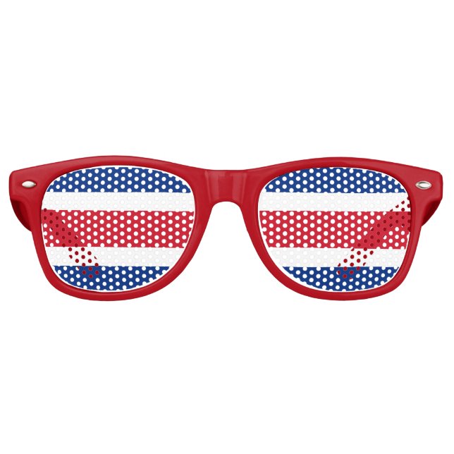 Costa Rica Flag Party Shades Sonnenbrille (Vorderseite)
