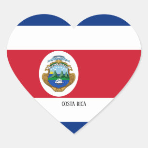 Costa Rica Flag Splendid Patriotic Herz-Aufkleber