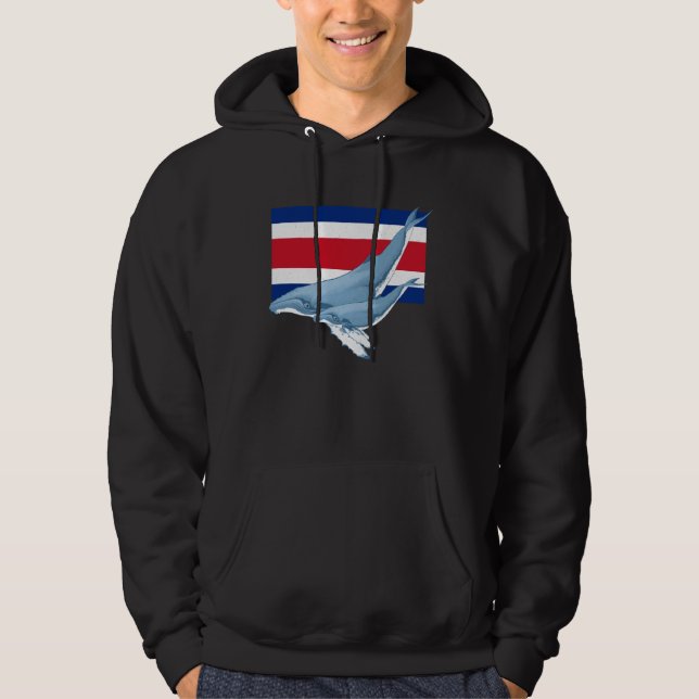 Costa Rica Flag with Humpback Whales Hoodie (Vorderseite)