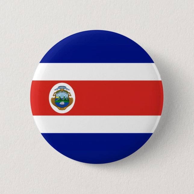 Costa Rica-Flagge-Button Button (Vorderseite)