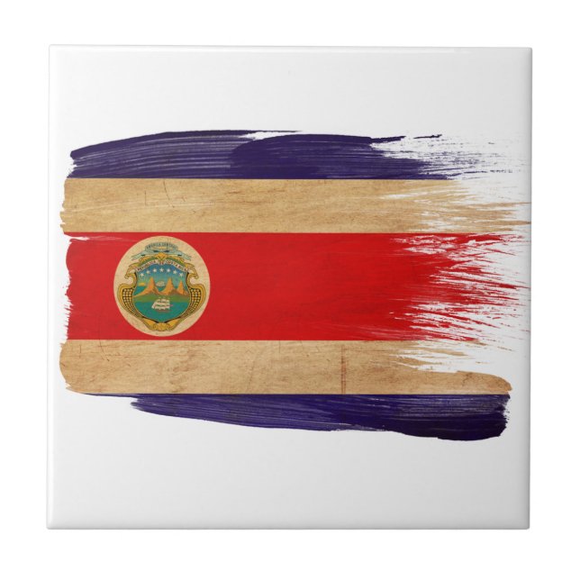Costa Rica-Flagge Fliese (Vorderseite)